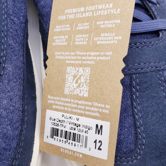 OluKai Puliki Shoes Blue Depth/Vintage Indigo Casual Sneakers - Picture 5 of 8